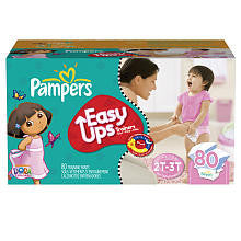 Pampers Girls Easy Ups Training Pants Super Pack - Size 2T/3T - 80 Count