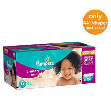 Pampers Cruisers Size 6 Diapers Economy Plus Pack - 104 Count - ($0.44/Ea.)