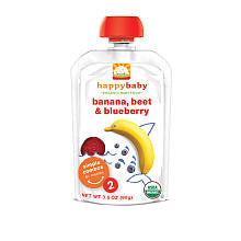 Happy Baby Organic Baby Food Pouch - Stage 2 - Banana Beet & Blueberry