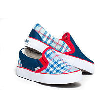 XOLO Boys Red/Blue Portside Plaid Slip On Shoes