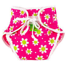 Kushies Swim Diaper Fuschia Daisies - Medium