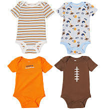 Koala Baby Boys' 4 Pack Assorted Short Sleeve Bodysuits