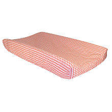 Trend Lab Coral Pink and White Chevron Print Changing Pad Cover