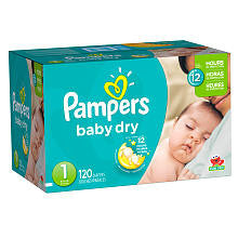 Pampers Baby Dry Size 1 Diapers Super Pack - 120 Count