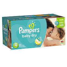 Pampers Baby Dry Size 4 Diapers Super Pack - 92 Count