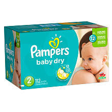 Pampers Baby Dry Size 2 Diapers Super Pack - 112 Count