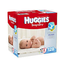 Huggies Snug & Dry Size 1 Super Pack - 128 Count