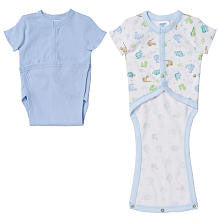 Spasilk Boys 2 Pack Blue Wrap Bodysuits