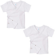 Spasilk Neutral 2 Pack White Short Sleeve Side Snap Tops