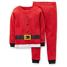 Carter's Neutral 2 Piece Long Sleeve Santa Costume Cotton Pajama Set - Toddler