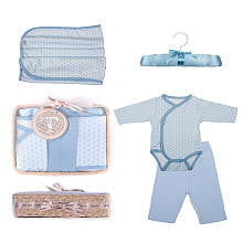 Tadpoles Boys 5 Piece Blue Layette Luxury Basket Gift Set