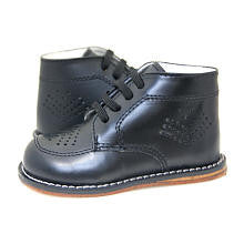 Josmo Boys Black Leather Dress Up Boots with Laces