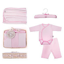 Tadpoles Girls 5 Piece Pink Layette Luxury Basket Gift Set