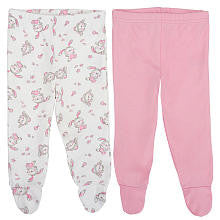 Koala Baby Girls' 2 Pack Pink/White Bunny Footed Pants