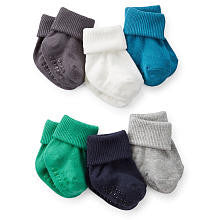 Carter's Boys 6 Pack Triple Roll Socks - 3-12 Months