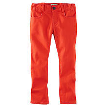 OshKosh Girls Orange Skinny Stretch Twill Pants - Toddler