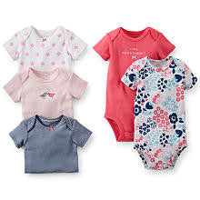 Carter's Girls 5 Pack "Little Sweetheart" Floral Theme Bodysuits