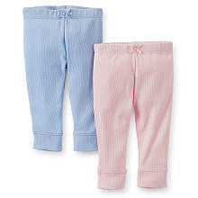 Carter's Girls 2 Pack Light Pink and Light Blue Pants