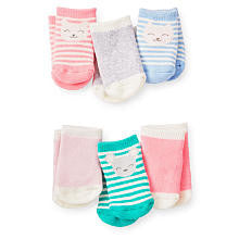 Carter's Girls Faces Socks - 3-12 Months