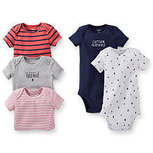 Carter's Boys 5 Pack "Mommy's First Mate/Captain Adorable" Nautical Theme Bodysuits