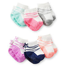 Carter's Girls 6 Pack Ballet Socks - 3-12 Months