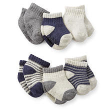 Carter's Boys 6 Pack Heathered Socks - 3-12 Months