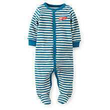 Carter's Boys Blue/White Terry Footie