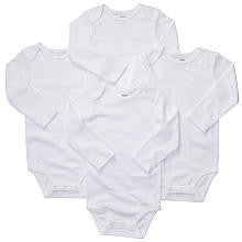 Carter's Neutral 4 Pack White Long Sleeve Bodysuits