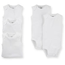 Carter's Neutral 5 Pack White Sleeveless Lap Shoulder Bodysuits