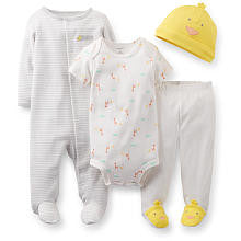 Carter's Neutral 4 Piece Yellow Duck Print Set