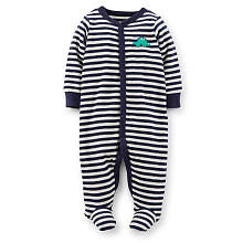 Carter's Boys Navy/White Terry Footie