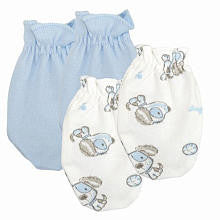 Koala Baby Boys' 2 Pack Blue/White Puppy Mittens