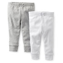 Carter's Neutral 2 Pack Ivory and Grey Knit Pants