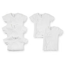 Carter's 5 Pack Neutral White Short Sleeve Side Snap White T Shirts