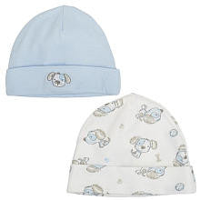 Koala Baby Boys' 2 Pack Blue Puppy Knit Hats