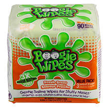 Boogie Wipes Saline Nose Wipes 3x30ct Fresh Scented