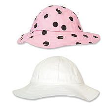 Trend Lab Girls 2 Pack Pink Maya Polka Dot Print and White Floppy Beach Hats