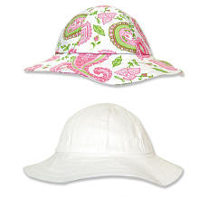 Trend Lab Girls 2 Pack Paisley Park Pink and White Floppy Beach Hats