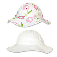 Trend Lab Girls 2 Pack Tulip Print and White Floppy Beach Hats