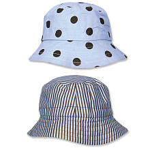 Trend Lab Boys 2 Pack Max Dot and Yacht Club Striped Bucket Hats