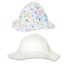 Trend Lab Girls 2 Pack Bubble Dots and White Floppy Beach Hats