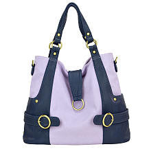 timi & leslie, Hannah Pastel 7-Piece Diaper Bag Set, Lilac/Navy