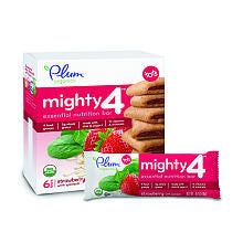 Plum Organics Tots Mighty 4 Essential Nutrition Toddler Food Snack Bars - Strawberry with Spinach - 6 Count