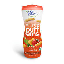 Plum Organics Tots Mighty Puff'ems Baby and Toddler Food Snack Puffs - Cheesy Tomato Basil