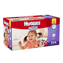 Huggies Little Movers Size 6 Baby Diaper Economy Plus Pack - 104 Count