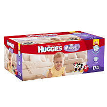 Huggies Little Movers Size 3 Baby Diaper Economy Plus Pack - 174 Count