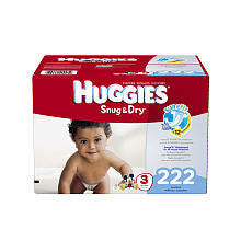 Huggies Snug & Dry Size 3 Baby Diaper Economy Plus Pack - 222 Count