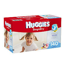 Huggies Snug & Dry Size 6 Baby Diaper Economy Plus Pack - 140 Count