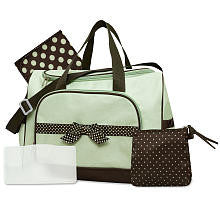 Baby Essentials 4 in 1 Sage Green Diaper Duffel Bag