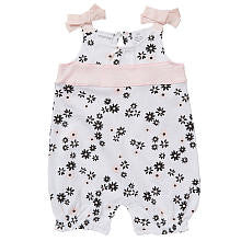 amy coe Girls' White/Pink Floral Sunsuit